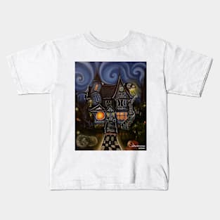 Gothic Victorian House with monsters Kids T-Shirt